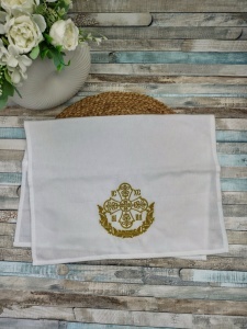 Procovat brodat Sfanta Cruce 68x45 cm alb