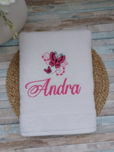 Prosop personalizat Fluturas roz