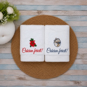Set 2 prosoape Crăciun fericit -Cadou Craciun