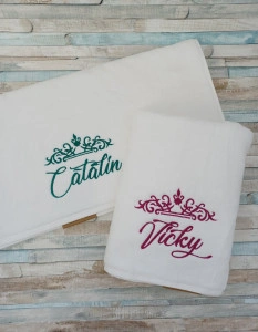 Set 2 prosoape Monograma personalizate Vicky & Catalin