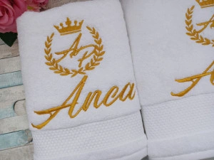 Set 2 prosoape personalizate Monograma Anca