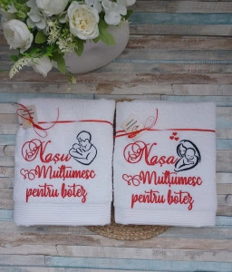 Set 2 prosoape personalizate Nasa si Nasu-Cadou nasi botez