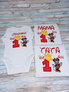 Set 5 tricouri aniversare 1 an ,Minnie Mouse