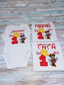 Set 5 tricouri aniversare 1 an ,Minnie Mouse