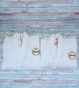 Set halate baie din bumbac ,personalizate Monograma