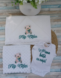 Set Prima baita -cadou Nou nascut-Ursulet , 3 piese