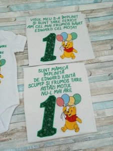 Set tricouri familie 1 an ,Winnie Verde