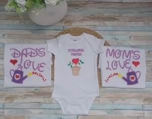 Set tricouri mama,tata si bebe Love Lila