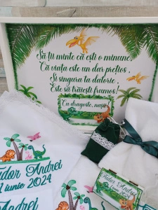 Trusou botez baiat Dinozauri,9/10 piese