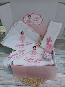 Trusou botez Balerina roz,8 piese