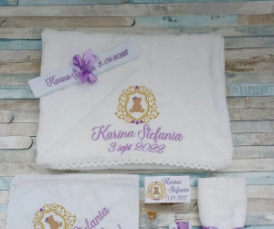 Trusou botez fetita Ursulet lila
