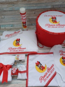 Trusou botez Minnie Mouse rosu , 9/10 piese