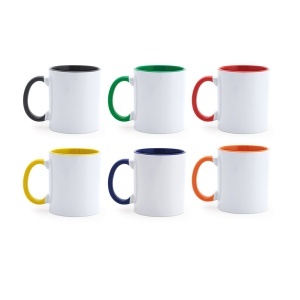 Cană ceramică pentru sublimare 350 ml – interior și mâner colorat