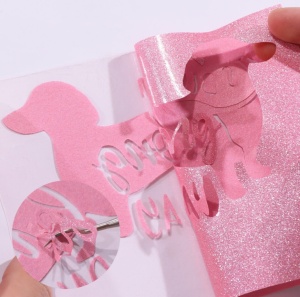 LOKLiK Vinil Termotransferabil HTV Glitter Pink 30,5 x 90 cm - Img 3
