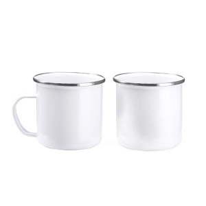 Cană metalică emailată pentru sublimare Damasco 370 ml – stil retro