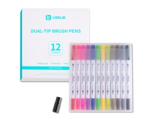 LOKLiK Dual Tip Brush Pens - 12 colours - Img 2