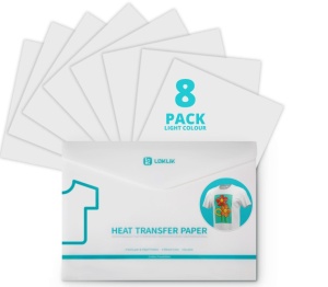 LOKLiK Heat Transfer Paper Sheet A4 - Light - 8 Pack