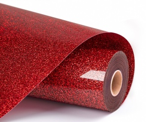 LOKLiK Heat Transfer Vinyl Glitter - Red - 30.5 x 90 cm - Img 1