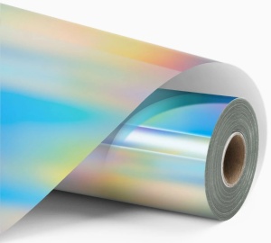 LOKLiK Permanent Adhesive Vinyl Holographic - Iridescent Silver - 30.5 x 90 cm - Img 1