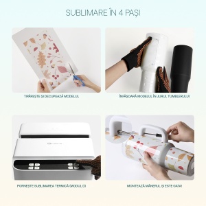 Set 2 tumblere LOKLiK cu mâner pentru sublimare, 1.180 ml - Img 5