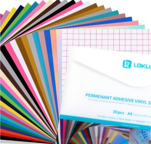 Set vinil adeziv permanent LOKLiK A4 – 29 culori + folie transfer - Img 3