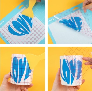 LOKLiK Vinil Adeziv pentru Șabloane Stencil Light Blue 30,5 x 180 cm - Img 3