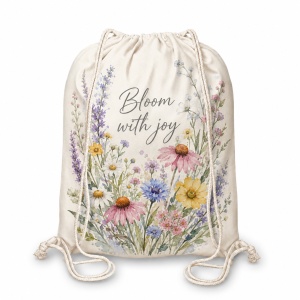 Rucsac textil canvas alb pentru personalizare 34 × 43 cm - Img 2