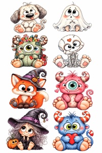 Set 8 printuri DTF Halloween – modele mici - Img 2