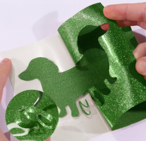 LOKLiK Vinil Termotransferabil HTV Glitter Green 30,5 x 90 cm - Img 3