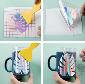 LOKLiK Permanent Adhesive Vinyl Holographic - Pink - 30.5 x 90 cm - Img 3