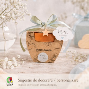 Mini ghiveci cu semințe de floarea-soarelui – mărturie și cadou creativ - Img 4