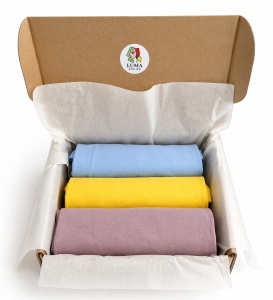 Cutie cadou cu 3 tricouri unisex Breda din bumbac organic – culori și mărimi la alegere