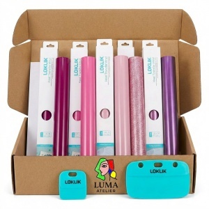 Pachet 5 role de vinil transfer termic LOKLiK Pink + bonus raclete - Img 2