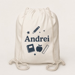 Rucsac textil canvas alb pentru personalizare 34 × 43 cm - Img 3