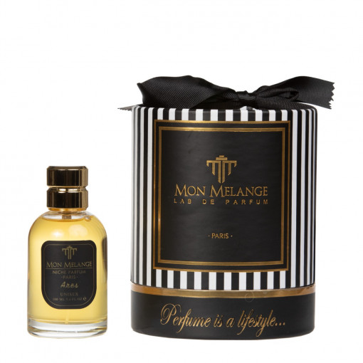 Extract de parfum Mon Melange Ares, Niche Series, 100 ml, unisex, 40% uleiuri esentiale, inspirat din Hermes Hermessence Ambre Narguile