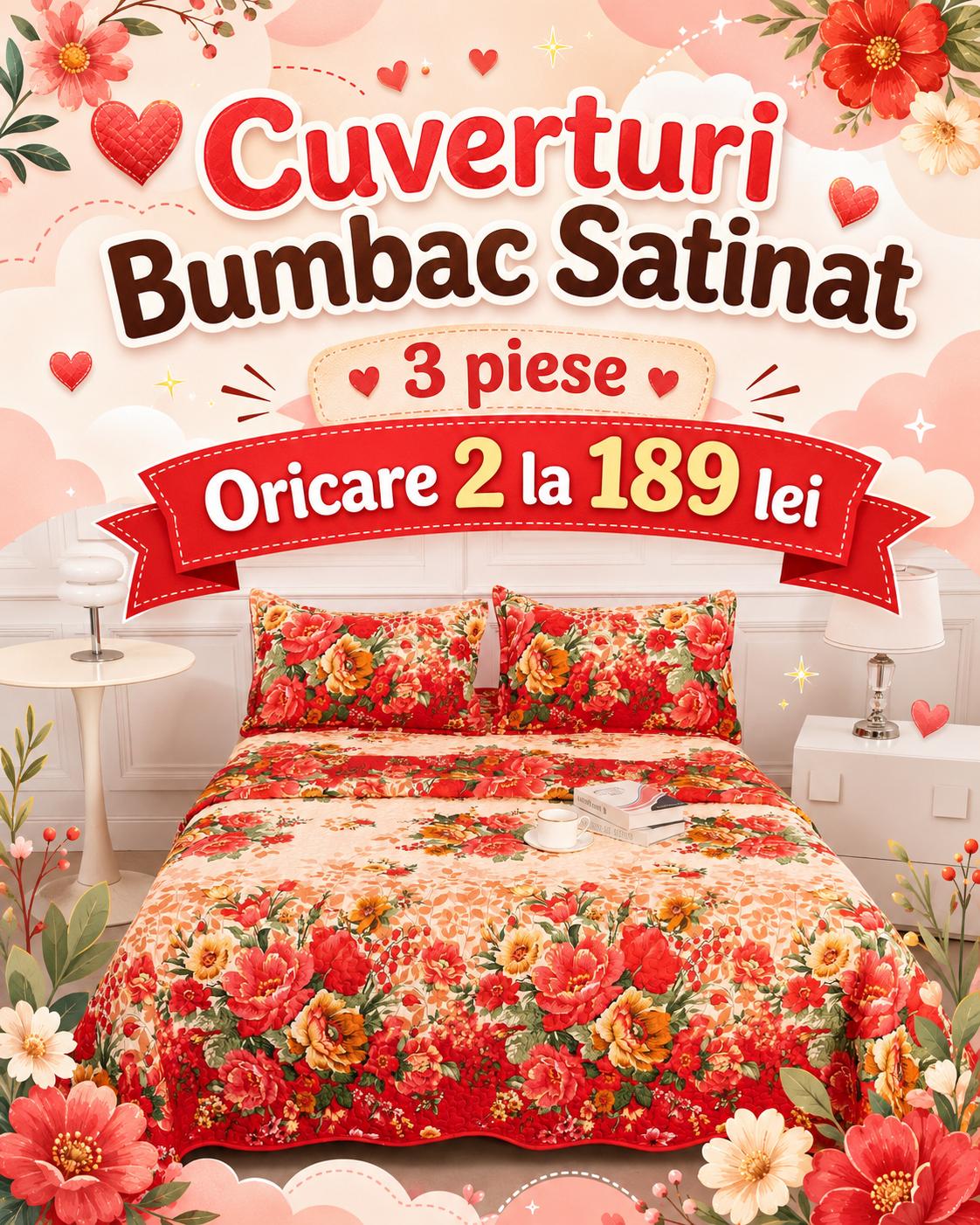 Cuverturi Bumbac  3 Piese