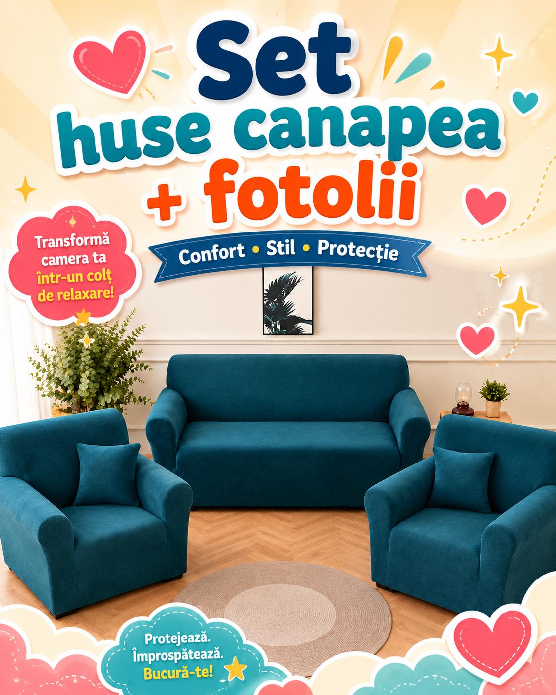 Set Canapea 3 locuri +2 Fotolii