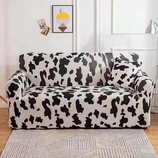 Husa Elastica Pentru Canapea 2 locuri Alb / negru