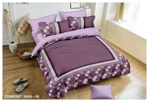 Lenjerie de Pat din Catifea, 2 Persoane, 6 Piese CATE-28