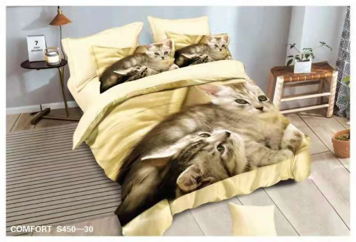 Lenjerie de Pat din Catifea, 2 Persoane, 6 Piese CATE-30