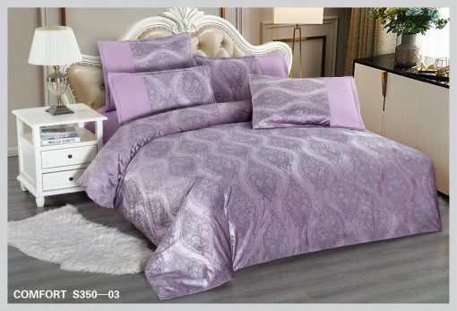 Lenjerie de Pat din Catifea, 2 Persoane, 6 Piese CATE-43