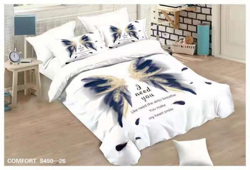 Lenjerie de Pat din Catifea, 2 Persoane, 6 Piese CATE-26