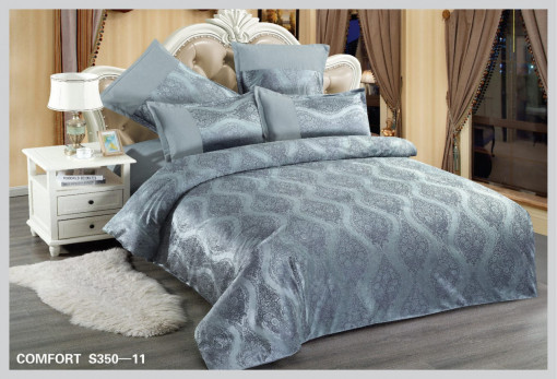 Lenjerie de Pat din Catifea, 2 Persoane, 6 Piese CATE-36