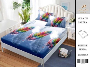 HUSA DE PAT CU ELASTIC CU 2 FETE DE PERNA 160x200cm SHA36