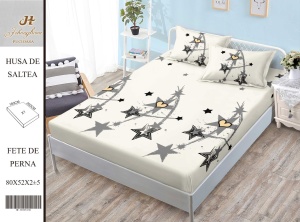 HUSA DE PAT CU ELASTIC CU 2 FETE DE PERNA Premium 180x200cm HSG21