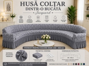 Husă Jacquard Premium pentru Colțar Gri