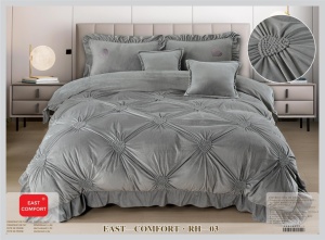 Lenjerie de Pat din Catifea, 2 Persoane, 6Piese ESTRH01