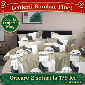 Lenjerie de pat finet 6 piese EST315– Oferta 2 la 179 lei
