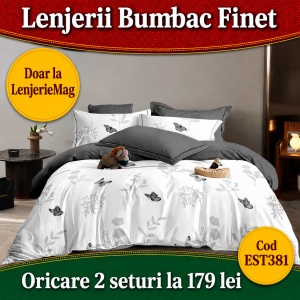Lenjerie de pat finet 6 piese EST381 – Oferta 2 la 179 lei
