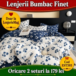 Lenjerie de pat finet 6 piese EST393 – Oferta 2 la 179 lei